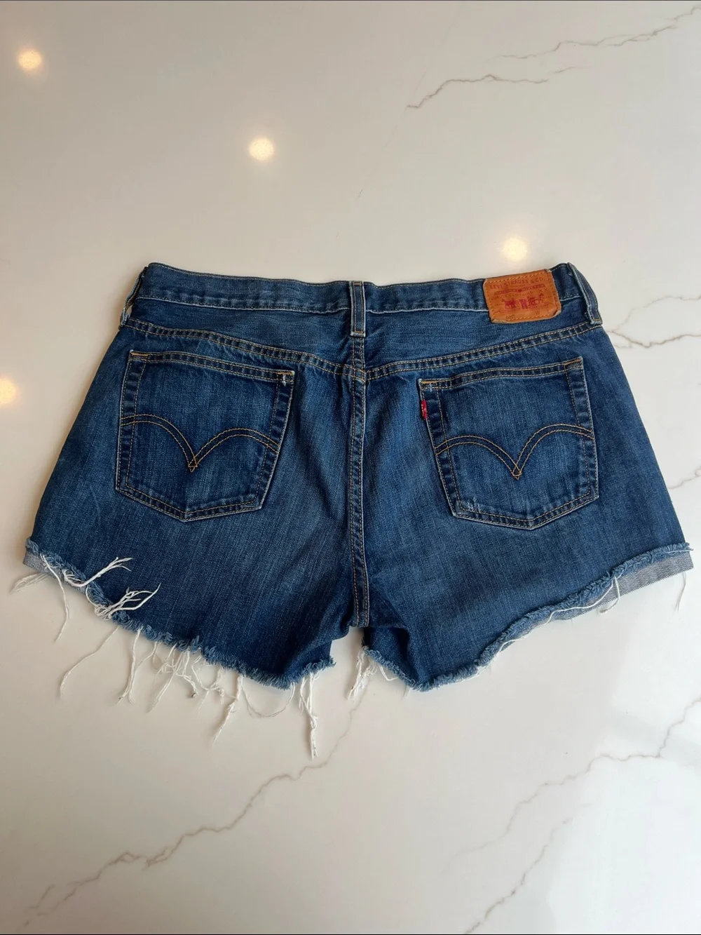 Levi's Dark Blue Denim Cutoff Shorts